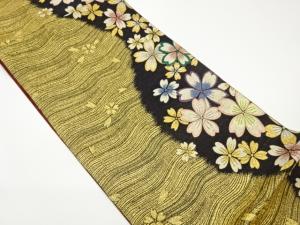 曲線に桜尽くし模様織出し袋帯